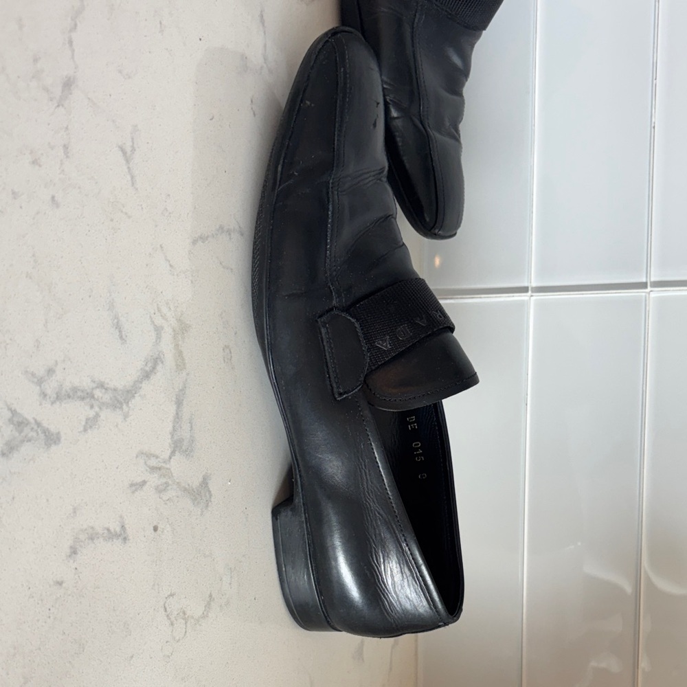 Prada Men's Elegant Black Slip-On Loafers - Picture 7 of 11